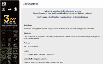 3er Coloquio sobre Diseño e Investigación en Ambientes Digitales